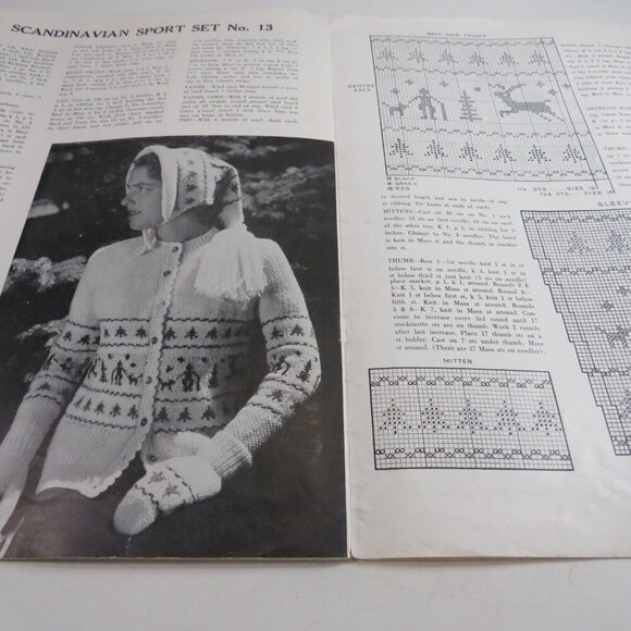 Lily Knitting Magazine 1949 called Sweaters #22 (23pgs 12x9") black/white photos - Picture 6 of 13